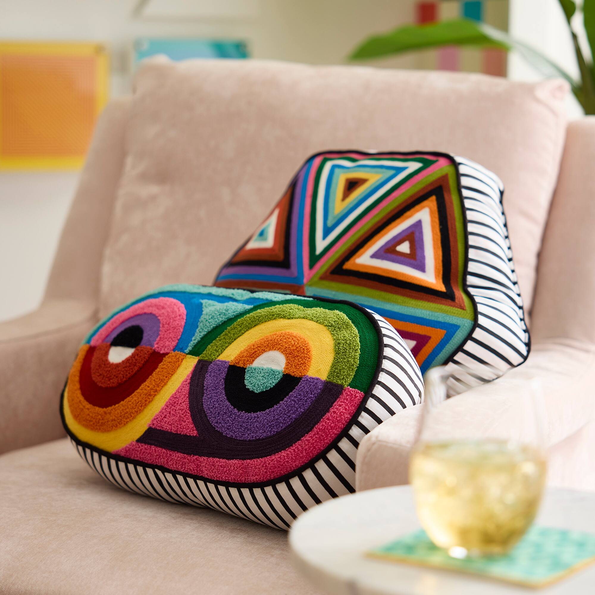 Jonathan Adler x Michaels 10" x 16" Rainbow Embroidered Pillow